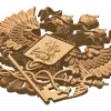 Герб налоговой службы - резной деревянный герб из дуба/бука/ясеня