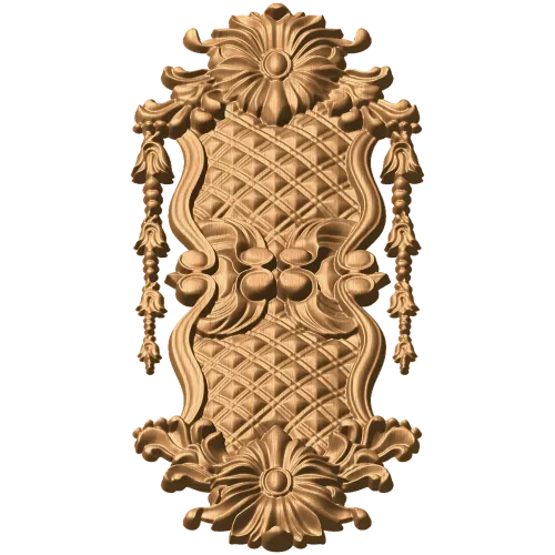 Вертикальная резная накладка «Рококо Мателассе» - декоративный деревянный декор