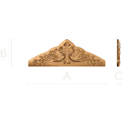 Акантовое навершие с крестом - резной деревянный декор
