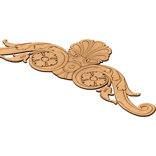 Рельефная накладка «Ракушка и розеты» - резной деревянный декор