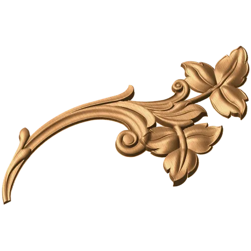 Угловой резной элемент «Завитка с листьями»