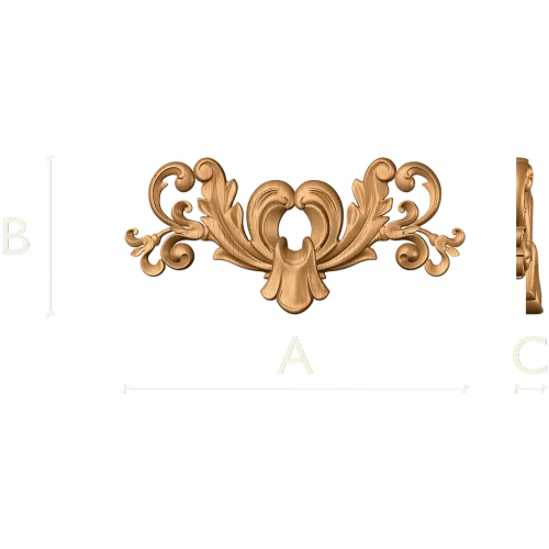 Резная накладка «12413 Декор» - картуш с акантом для мебели