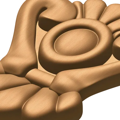 Резной деревянный декор «12523» - вертикальная накладка с медальоном