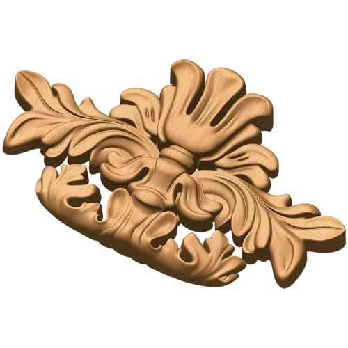 Резной картуш с акантом - декоративный деревянный декор