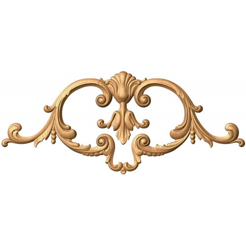 Резной барочный картуш - горизонтальный деревянный декор