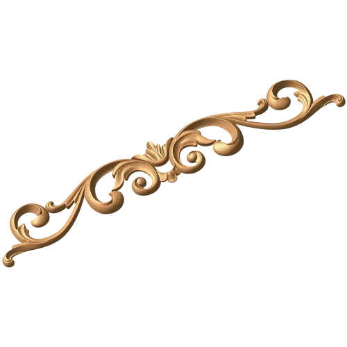 Резной декор «Пальметта-Свиток» - горизонтальная накладка из массива