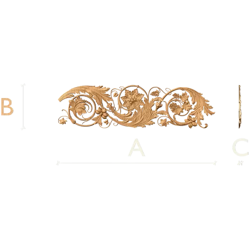 Резной деревянный декор «13087» - накладка с акантовыми листьями
