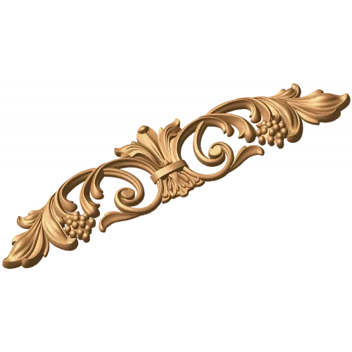 Резной горизонтальный орнамент «Картуш с виноградом» - резной декор из дерева