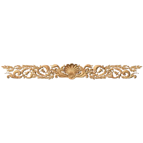 Рокайльный горизонтальный резной декор с ракушкой