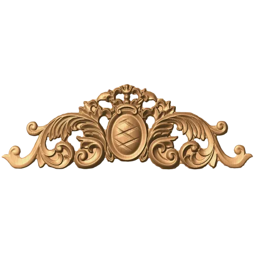 Резной деревянный декор картуш «Орнаментальный медальон»