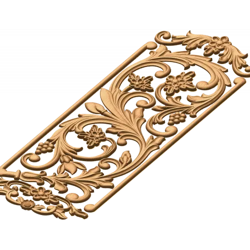 Резная дверная панель «Виноградная лоза» - акантовый декор из массива