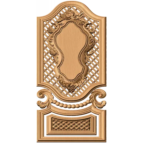 Королевская картуш-панель - резная дверная филёнка из дерева