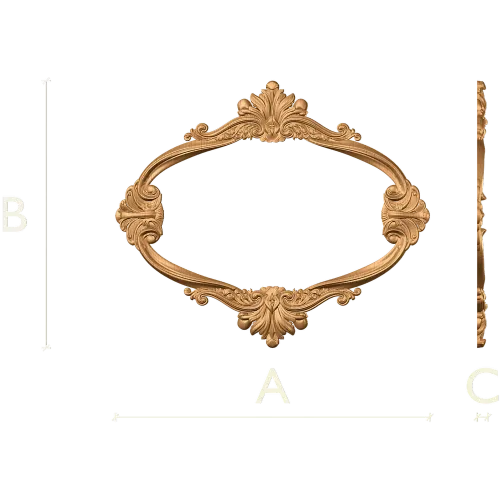 Рокайльная овальная резная рамка из массива