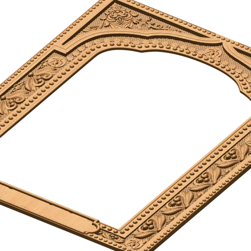 Арочная резная рамка из массива для иконы и картины