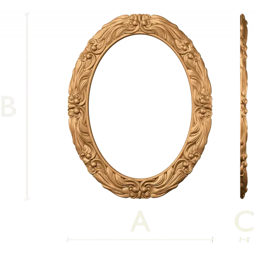 Овальная резная рама из дуба, бука или ясеня - Рамка #16