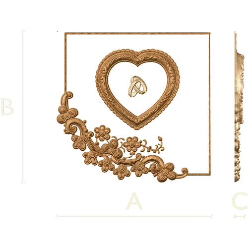 Резная рамка «Сердечный вензель» - деревянный декор с цветочным орнаментом