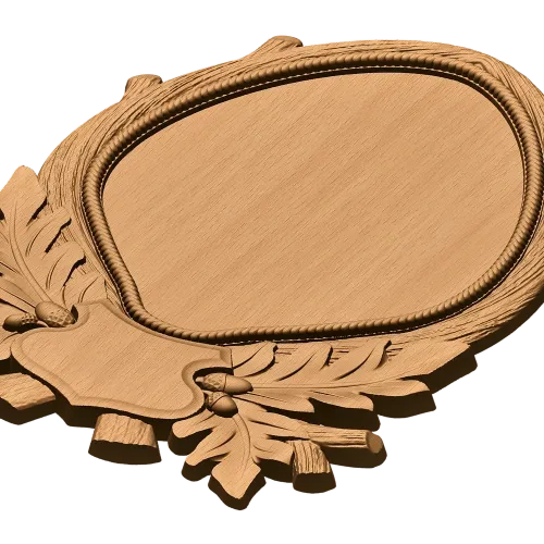 Резная рамка-картуш из массива с лавровым орнаментом