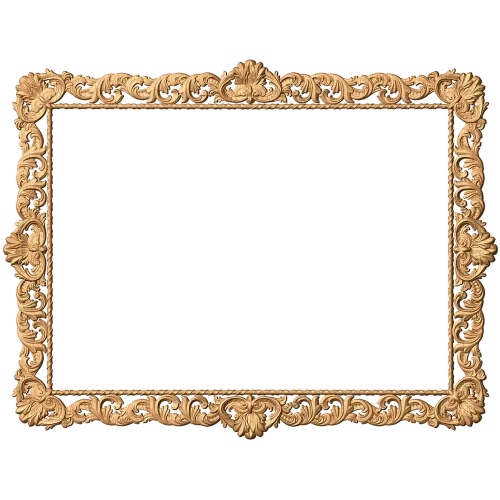 Резная прямоугольная рамка с акантовым орнаментом из массива дерева