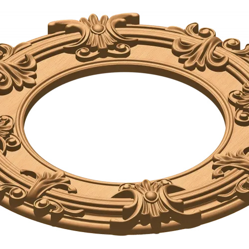 Круглая резная рама из массива - классический орнамент и точная фрезеровка