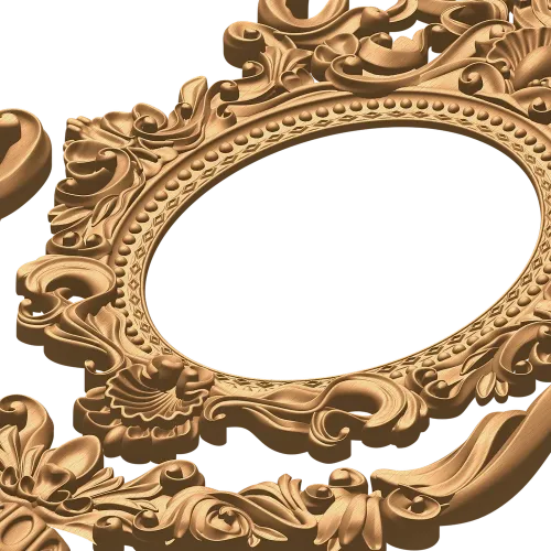Резная овальная рамка «Королевский картуш» - деревянный декор из массива