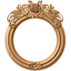 Круглая резная рама с розовым картушем