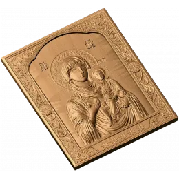 Афонская Одигитрия - резная икона в арочной раме