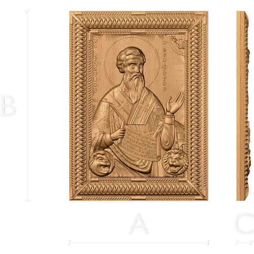 Икона Игнатия Богоносца - резной деревянный образ