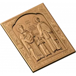 Икона-барельеф «Рафаил, Николай и Ирина»
