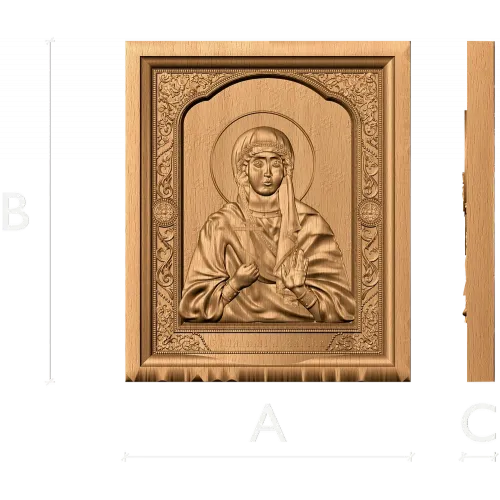 Резная икона Святая Великомученица Марина - деревянное панно