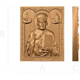 Николай Чудотворец - рельефная деревянная икона