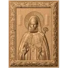 Икона Сергия Радонежского - резной деревянный киот из дуба, бука или ясеня