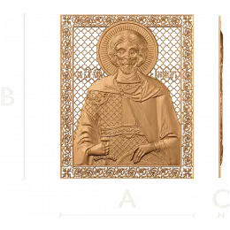 Александр Невский - рельефная икона в резной раме