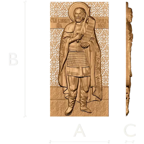 Панель «Александр Невский» - резной деревянный образ