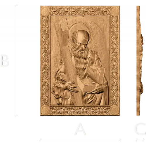 Резная деревянная икона «Апостол Андрей»