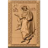 Резная икона Апостол Андрей - деревянный панно-барельеф