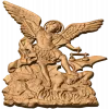 Архангел Михаил - резной деревянный барельеф