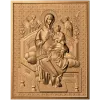 Богородица Всецарица - резная деревянная икона в высоком рельефе