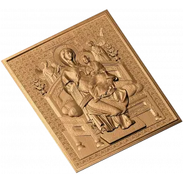 Всецарица - резная икона в рельефе