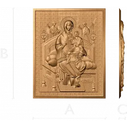 Всецарица - резная икона в рельефе