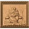 Богородица Всецарица - резной деревянный рельеф из массива