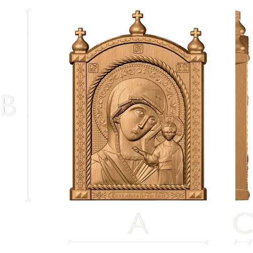 Икона Божья Матерь Казанская - резной деревянный декор