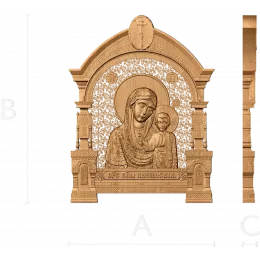 Казанская - арочная резная икона