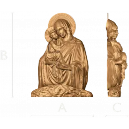 Почаевская икона - рельефный барельеф