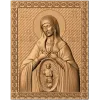 Резная деревянная икона «Помощница в родах» - панно из дуба, бука, ясеня