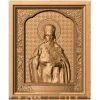 Резная икона «Василий Великий» - деревянное панно в барельефе