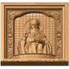 Резная икона «Василий Великий» - деревянное панно в барельефе