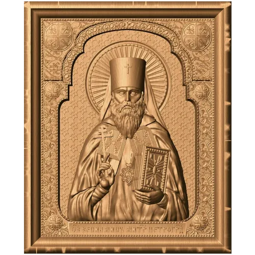 Вениамин Петроградский - резное деревянное панно