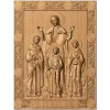 Икона «Вера, Надежда, Любовь и мать их Софья» - резной деревянный панно