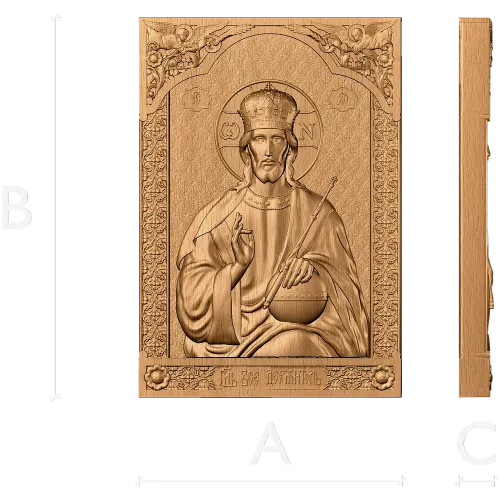 Резная икона Господь Вседержитель - деревянный декор из массива