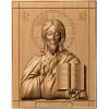 Икона Господь Вседержитель - резной деревянный барельеф